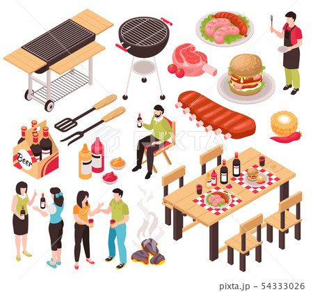 Grill q Party Setのイラスト素材