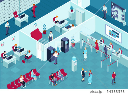 Bank Isometric Illustration 54333573