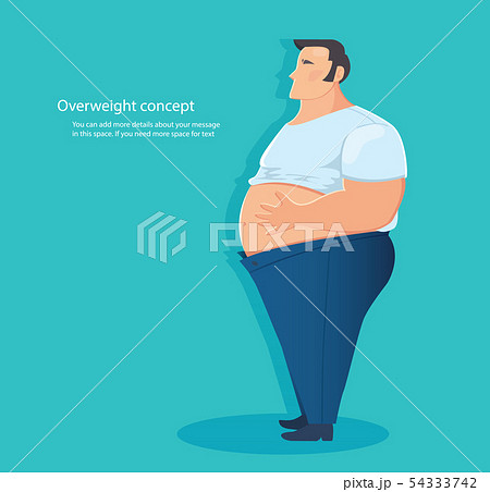 concept of overweight character , belly fat  54333742