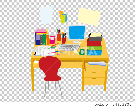 A messy desk - Stock Illustration [54333806] - PIXTA
