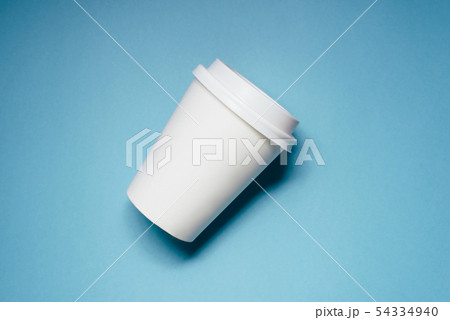 One paper cup on blue background 54334940