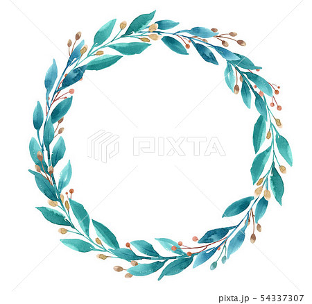 Watercolor floral wreath 54337307
