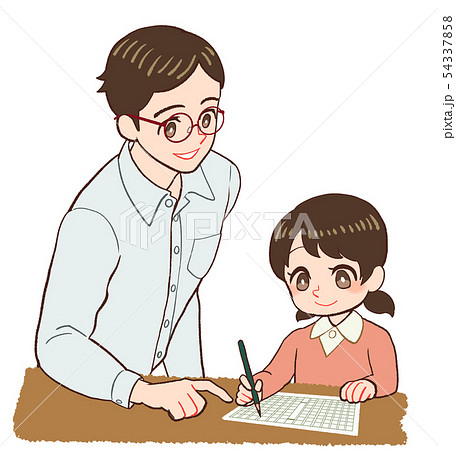 教える先生と子ども　原稿用紙 54337858