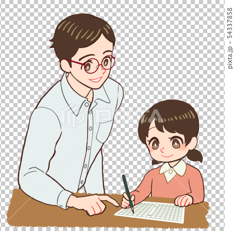 教える先生と子ども　原稿用紙 54337858