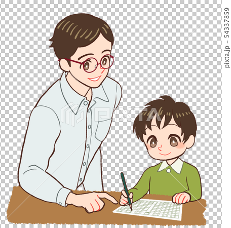 教える先生と子ども　原稿用紙 54337859