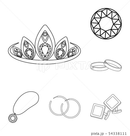 Vector illustration of jewelery and necklace icon. Collection of jewelery and pendent stock symbol Vector illustration of jewelery and necklace icon. Collection of jewelery and pendent stock symbol 54338111