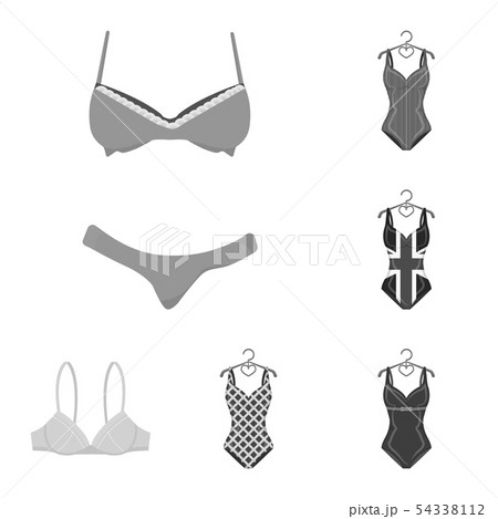 Isolated object of bikini and fashion logo. Collection of bikini and swimsuit vector icon for stock. Isolated object of bikini and fashion logo. Collection of bikini and swimsuit vector icon for stock. 54338112