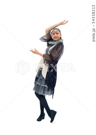 Teenaged girl in nice costume and hat 54338212