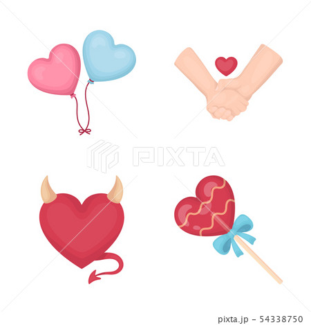 Vector design of abstract and shape logo. Set of abstract and love stock symbol for web. 54338750