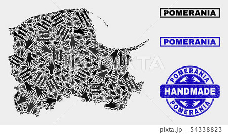 Handmade Composition of Pomeranian Voivodeship Map and Distress Seal Handmade Composition of Pomeranian Voivodeship Map and Distress Seal 54338823