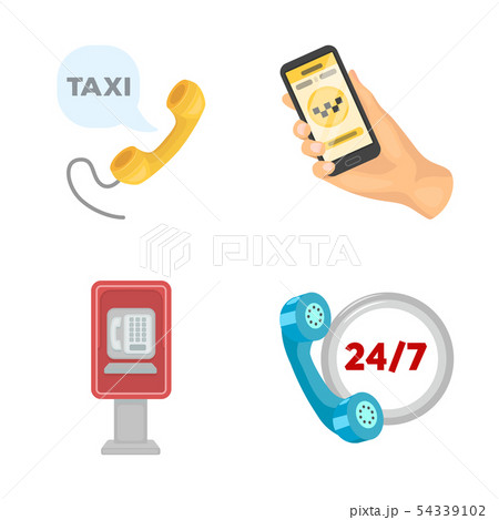 Vector illustration of phone and screen logo. Set of phone and cellphone stock symbol for web. 54339102