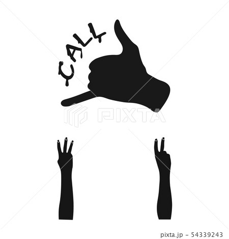 Vector design of animated and thumb sign. Set of animated and gesture vector icon for stock. 54339243