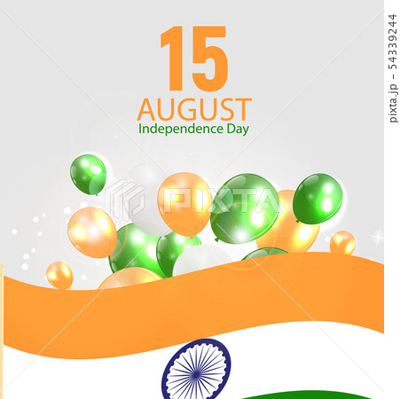 15th August India Independence Day celebration background. Vector Illustration 54339244