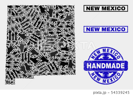 Handmade Collage of New Mexico State Map and Distress Seal 54339245