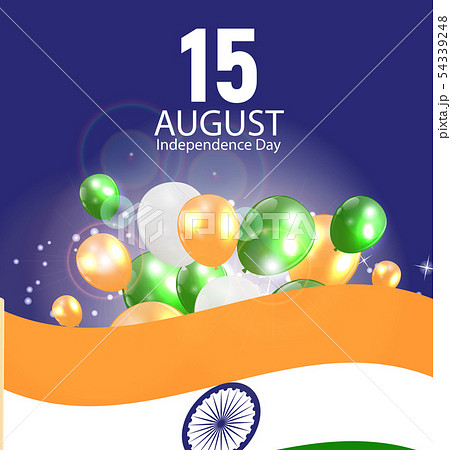 15th August India Independence Day celebration background. Vector Illustration 54339248