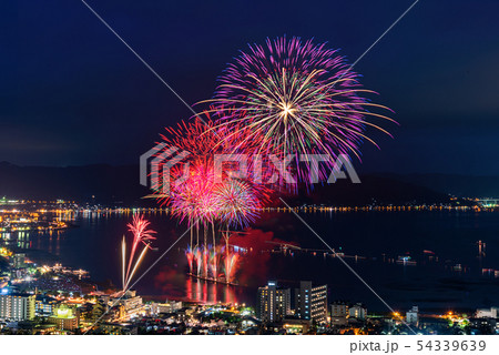 花火 諏訪湖の花火 全国新作花火競技大会 花火 諏訪湖の花火 全国新作花火競技大会 54339639