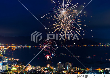 花火　諏訪湖の花火 全国新作花火競技大会 54339649