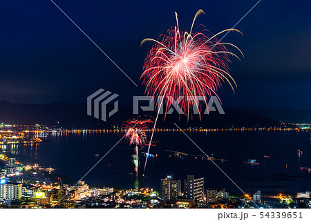 花火　諏訪湖の花火 全国新作花火競技大会 54339651