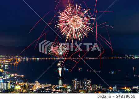 花火　諏訪湖の花火 全国新作花火競技大会 54339659