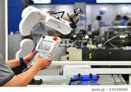 Engineer check and control automation Robot arm Engineer check and control automation Robot arm 54339690