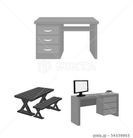 Vector design of and table symbol. Set of and wooden stock vector illustration. 54339903