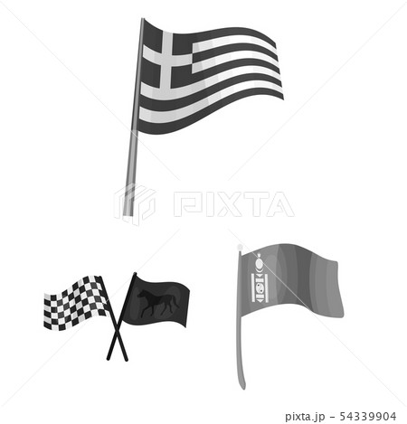 Isolated object of world and flag icon. Set of world and ribbon stock symbol for web. 54339904