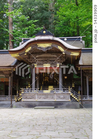 信州　上諏訪　諏訪神社上社　本宮拝殿　全国の諏訪神社の総本山　７年に一度の御柱祭で有名 54339909