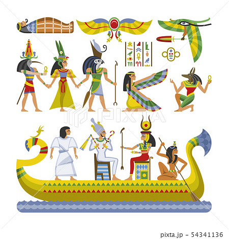 Egyptian vector pharaoh character ancient man - Stock