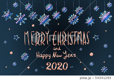 Merry Christmas and Happy New Year 2020 year blue 54341293