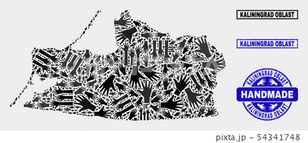Handmade Composition of Kaliningrad Region Map and Distress Seal Handmade Composition of Kaliningrad Region Map and Distress Seal 54341748