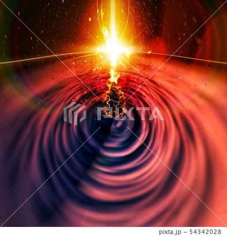 雲の渦に覆われた抽象的な惑星 54342028