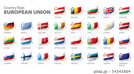 flags of the european union. Vector illustration. flags of the european union. Vector illustration. 54343804