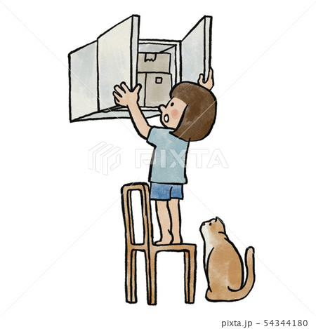 隠された誕生日プレゼントを探す女の子のイラスト素材