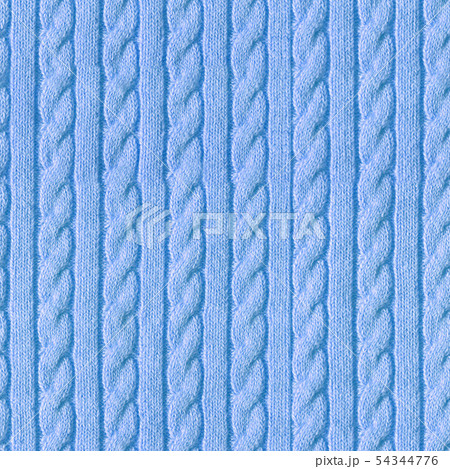 Knitted wool sweater handmade blue with a pigtail 54344776