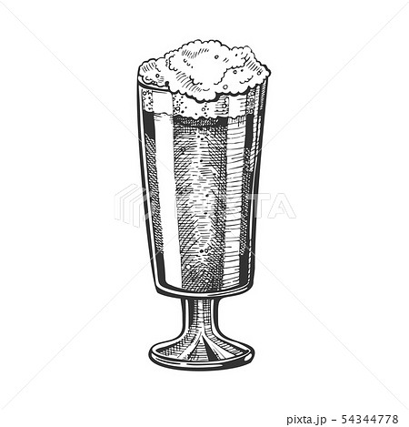Hand Drawn Glass With Froth Bubble Beer Vector 54344778