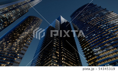 City Skyscrapers at Night 54345319