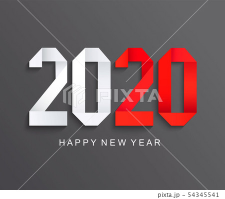 New 2020 year paper greeting card,dark background. New 2020 year paper greeting card,dark background. 54345541