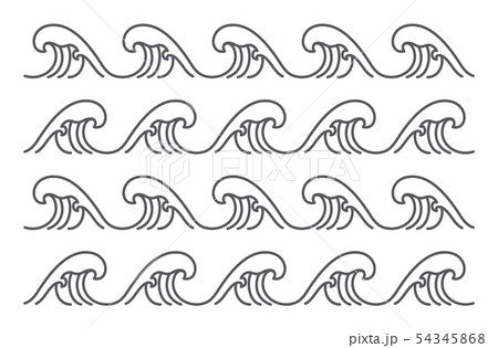 Big sea wave pattern vector isolated on white Big sea wave pattern vector isolated on white 54345868