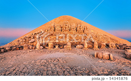 Statues on the summit of Mount Nemrut in Turkey 54345876
