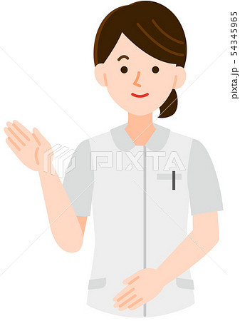 看護師 制服女性 案内 線なし イラスト 看護師 制服女性 案内 線なし イラスト 54345965