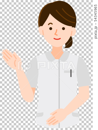 看護師 制服女性 案内 線なし イラスト 看護師 制服女性 案内 線なし イラスト 54345965
