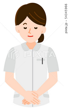看護師 制服女性 お辞儀 線なし イラストのイラスト素材 看護師 制服女性 お辞儀 線なし イラストのイラスト素材