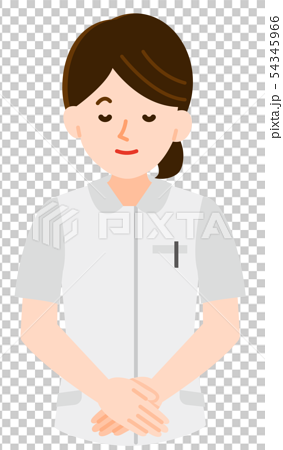 看護師 制服女性 お辞儀 線なし イラストのイラスト素材
