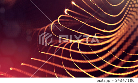 Glow particles are in air as science fiction of microcosm or macro world or sci-fi. 3d rendering of 54347186