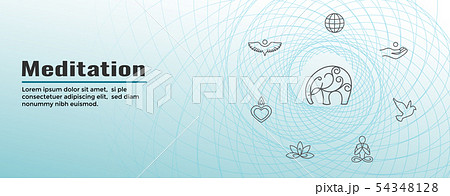 Meditation Icon Set and Web Header Banner Meditation Icon Set and Web Header Banner 54348128