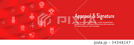 Approval and Signature Icon Set and Web Header Approval and Signature Icon Set and Web Header 54348147
