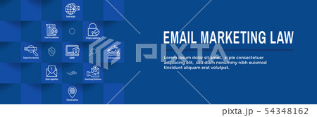 Email Marketing Rules and Regulations Icon Set & 54348162