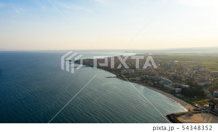 Aerial view to the city beach. Nessebar, Bulgaria. 54348352