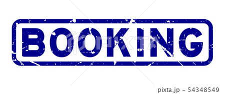Grunge blue booking word square rubber seal stamp 54348549