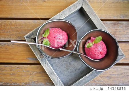 Tasty and delicious red berries ice cream  54348856